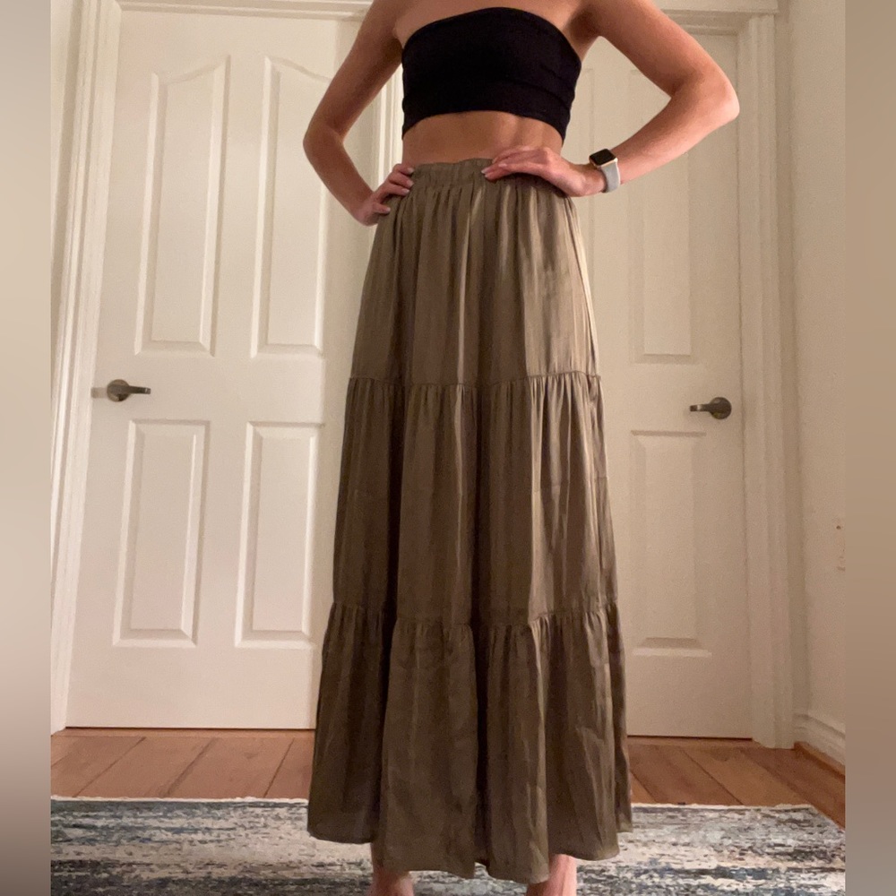 Maxi Satin Tired DYNAMITE Skirt NWT